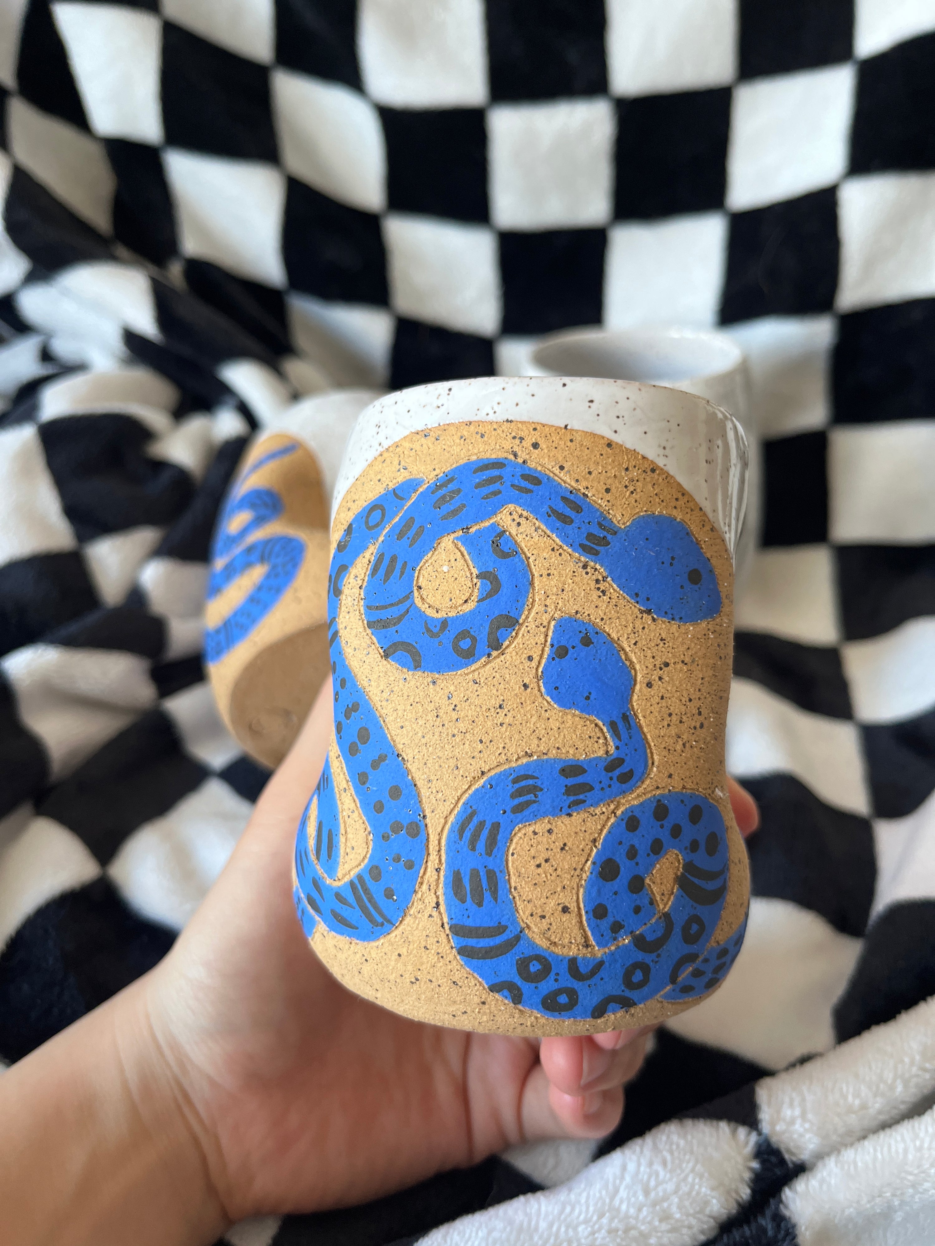 Blue Snakey Dimple Cup